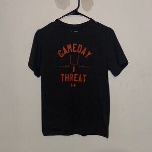 Under Armour Dark Gray Tee with Bold Orange Design